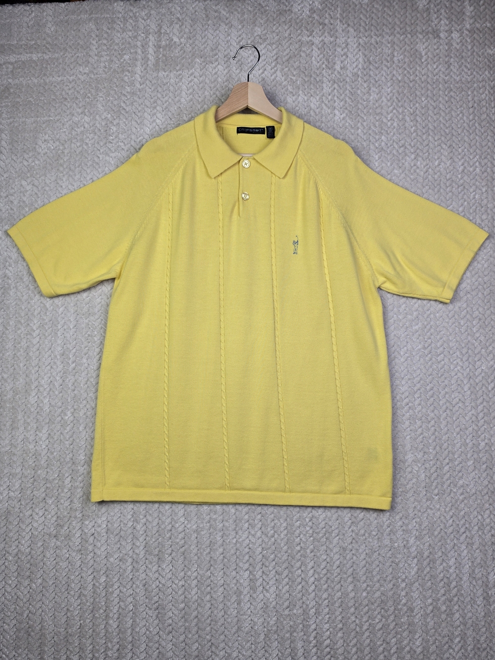 Lululemon Chip‎ Shot Golf Polo Mens Medium Knit Short Sleeve Yellow